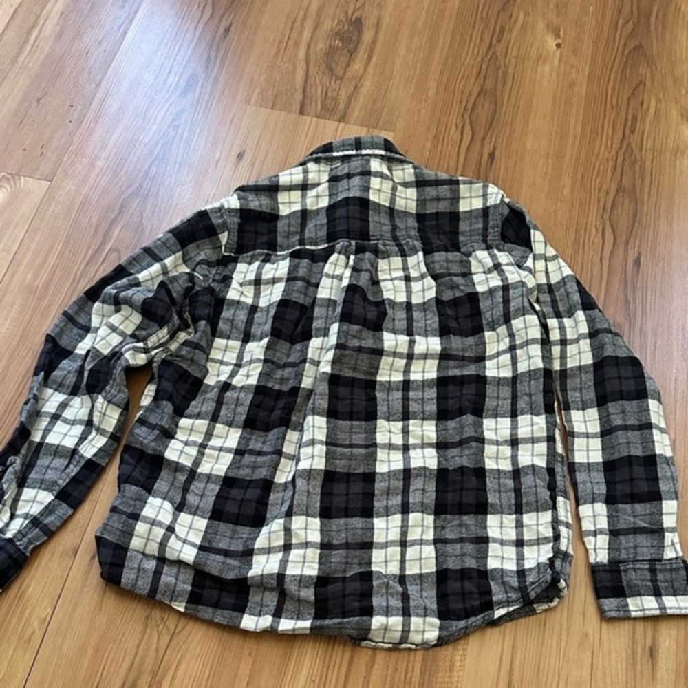 The Children's Place Girls Black White Plaid Button Down Shirt Size Lβ 10/12 - Picture 4 of 5